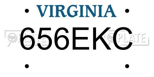 656EKC Virginia License Plate