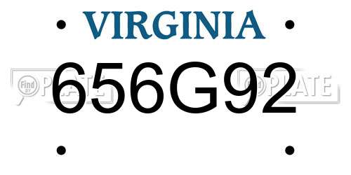 656G92 Virginia License Plate