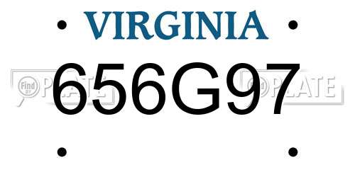 656G97 Virginia License Plate