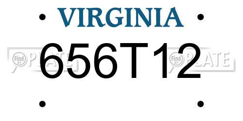 656T12 Virginia License Plate