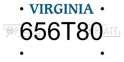 656T80 Virginia License Plate