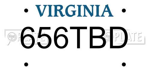 656TBD Virginia License Plate