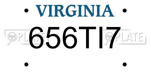 656TI7 Virginia License Plate