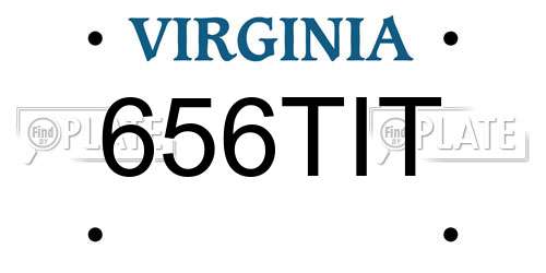 656TIT Virginia License Plate