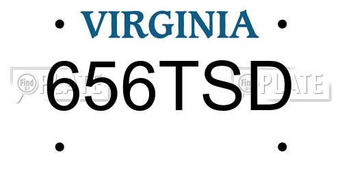 656TSD Virginia License Plate