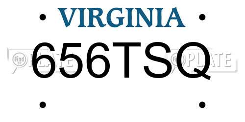 656TSQ Virginia License Plate