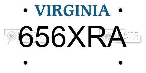 656XRA Virginia License Plate