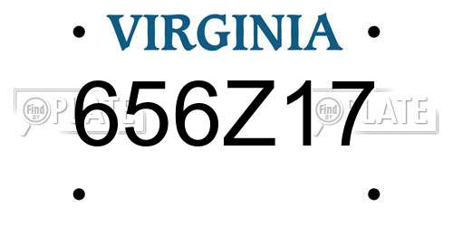 656Z17 Virginia License Plate