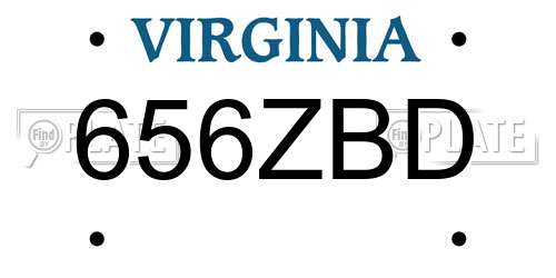 656ZBD Virginia License Plate