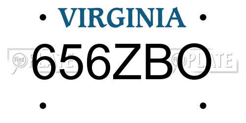 656ZBO Virginia License Plate