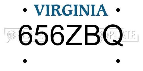 656ZBQ Virginia License Plate