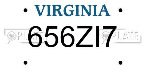656ZI7 Virginia License Plate