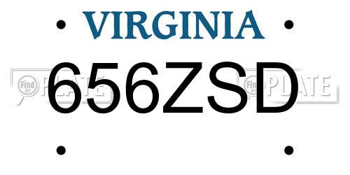 656ZSD Virginia License Plate
