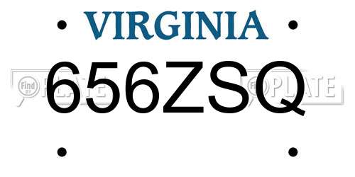 656ZSQ Virginia License Plate