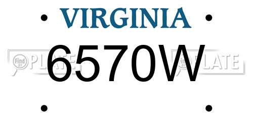 6570W Virginia License Plate