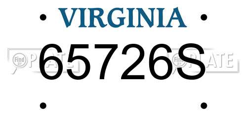 65726S Virginia License Plate
