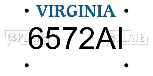 6572AI Virginia License Plate