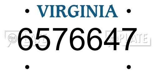 6576647 Virginia License Plate