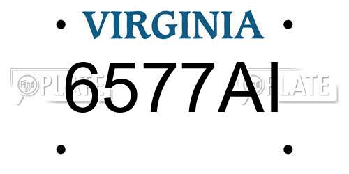 6577AI Virginia License Plate