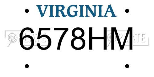 6578HM Virginia License Plate