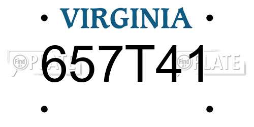 657T41 Virginia License Plate