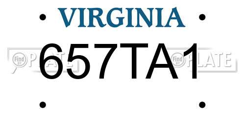 657TA1 Virginia License Plate