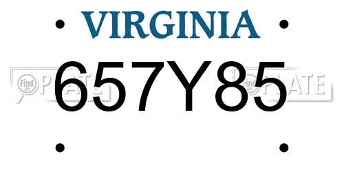 657Y85 Virginia License Plate