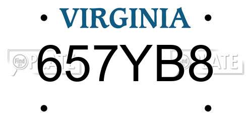 657YB8 Virginia License Plate