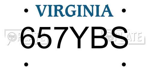 657YBS Virginia License Plate