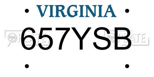 657YSB Virginia License Plate