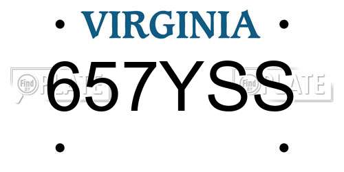 657YSS Virginia License Plate