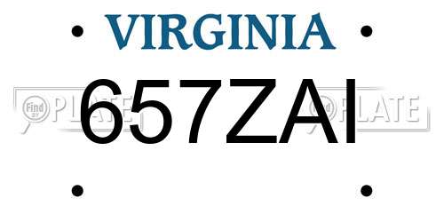 657ZAI Virginia License Plate