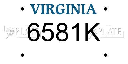 6581K Virginia License Plate
