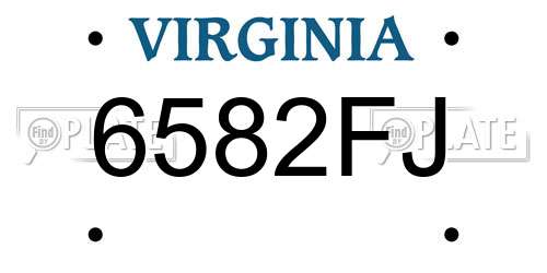 6582FJ Virginia License Plate