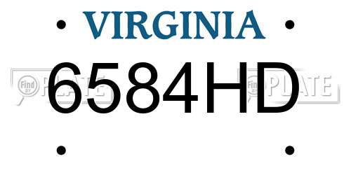 6584HD Virginia License Plate