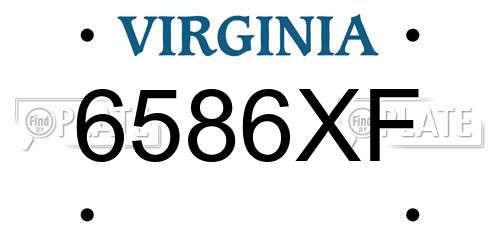6586XF Virginia License Plate