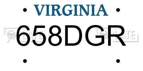 658DGR Virginia License Plate