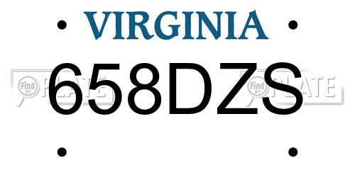 658DZS Virginia License Plate