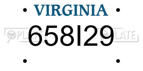 658I29 Virginia License Plate