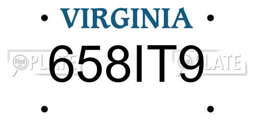 658IT9 Virginia License Plate
