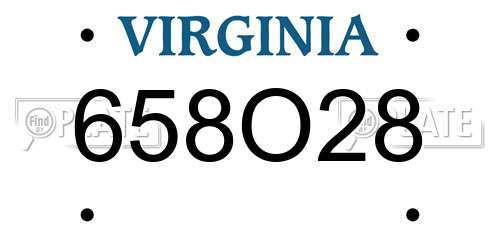 658O28 Virginia License Plate