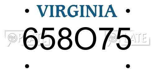 658O75 Virginia License Plate