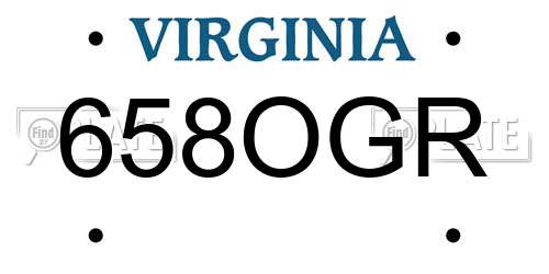 658OGR Virginia License Plate
