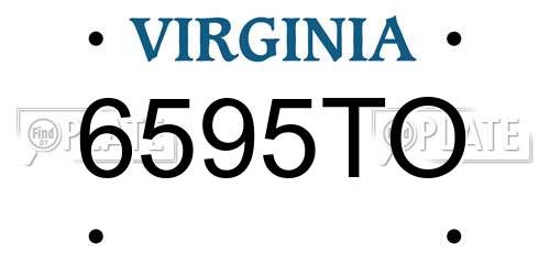 6595TO Virginia License Plate