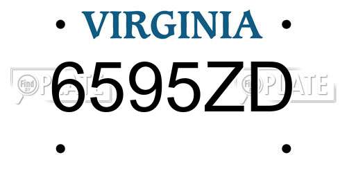 6595ZD Virginia License Plate