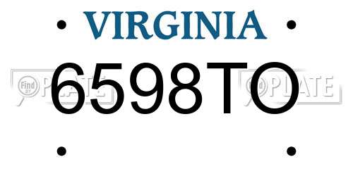 6598TO Virginia License Plate