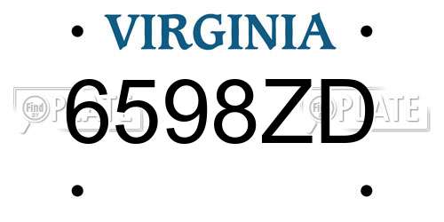 6598ZD Virginia License Plate