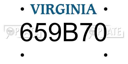 659B70 Virginia License Plate