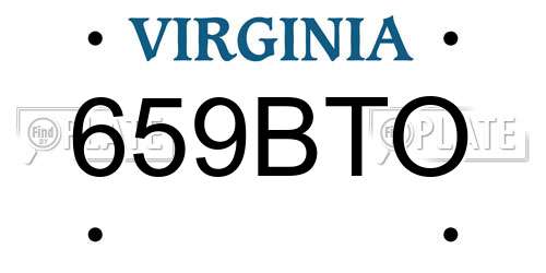 659BTO Virginia License Plate