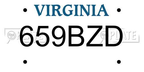 659BZD Virginia License Plate